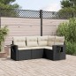 vidaXL 4-tlg. Garten-Sofagarnitur mit Kissen Schwarz Poly Rattan vidaXL 4-tlg. Garten-Sofagarnitur mit Kissen Schwarz Poly Rattan