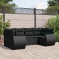 vidaXL 6-tlg. Garten-Sofagarnitur mit Kissen Schwarz Poly Rattan vidaXL 6-tlg. Garten-Sofagarnitur mit Kissen Schwarz Poly Rattan