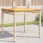 vidaXL Gartentisch Beige 80x80x75 cm Poly Rattan Akazienholz vidaXL Gartentisch Beige 80x80x75 cm Poly Rattan Akazienholz