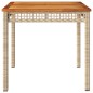 vidaXL Gartentisch Beige 80x80x75 cm Poly Rattan Akazienholz vidaXL Gartentisch Beige 80x80x75 cm Poly Rattan Akazienholz