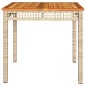 vidaXL Gartentisch Beige 80x80x75 cm Poly Rattan Akazienholz vidaXL Gartentisch Beige 80x80x75 cm Poly Rattan Akazienholz