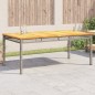 vidaXL Gartentisch Grau 180x90x75 cm Poly Rattan Akazienholz vidaXL Gartentisch Grau 180x90x75 cm Poly Rattan Akazienholz