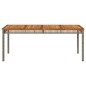 vidaXL Gartentisch Grau 180x90x75 cm Poly Rattan Akazienholz vidaXL Gartentisch Grau 180x90x75 cm Poly Rattan Akazienholz