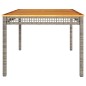 vidaXL Gartentisch Grau 180x90x75 cm Poly Rattan Akazienholz vidaXL Gartentisch Grau 180x90x75 cm Poly Rattan Akazienholz