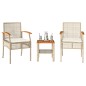 vidaXL 3-tlg. Bistro-Set mit Kissen Beige Poly Rattan Akazienholz vidaXL 3-tlg. Bistro-Set mit Kissen Beige Poly Rattan Akazienholz