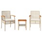 vidaXL 3-tlg. Bistro-Set mit Kissen Beige Poly Rattan Akazienholz vidaXL 3-tlg. Bistro-Set mit Kissen Beige Poly Rattan Akazienholz
