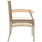 vidaXL 3-tlg. Bistro-Set mit Kissen Beige Poly Rattan Akazienholz vidaXL 3-tlg. Bistro-Set mit Kissen Beige Poly Rattan Akazienholz