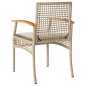 vidaXL 3-tlg. Bistro-Set mit Kissen Beige Poly Rattan Akazienholz vidaXL 3-tlg. Bistro-Set mit Kissen Beige Poly Rattan Akazienholz
