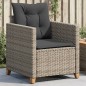 vidaXL Gartensessel mit Kissen Grau Poly Rattan vidaXL Gartensessel mit Kissen Grau Poly Rattan