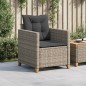 vidaXL Gartensessel mit Kissen Grau Poly Rattan vidaXL Gartensessel mit Kissen Grau Poly Rattan