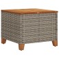 vidaXL Gartentisch Grau 45x45x37 cm Poly Rattan Akazienholz vidaXL Gartentisch Grau 45x45x37 cm Poly Rattan Akazienholz