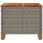 vidaXL Gartentisch Grau 45x45x37 cm Poly Rattan Akazienholz vidaXL Gartentisch Grau 45x45x37 cm Poly Rattan Akazienholz