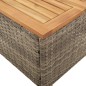 vidaXL Gartentisch Grau 45x45x37 cm Poly Rattan Akazienholz vidaXL Gartentisch Grau 45x45x37 cm Poly Rattan Akazienholz