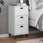 vidaXL Nachttisch VIKEN Weiß Massivholz Kiefer vidaXL Nachttisch VIKEN Weiß Massivholz Kiefer