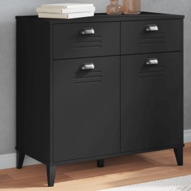 vidaXL Sideboard VIKEN Schwarz 80x40x80 cm Massivholz Kiefer