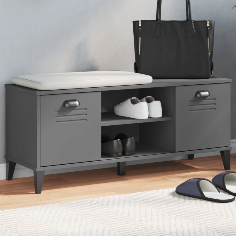 vidaXL Schuhbank VIKEN Anthrazit 106x35x45 cm Massivholz Kiefer vidaXL Schuhbank VIKEN Anthrazit 106x35x45 cm Massivholz Kiefer