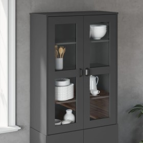 vidaXL Aufsatz für Highboard VIKEN Anthrazit Massivholz Kiefer