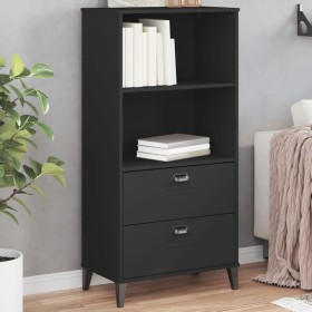 vidaXL Bücherschrank VIKEN Schwarz 60x35x123 cm Massivholz Kiefer