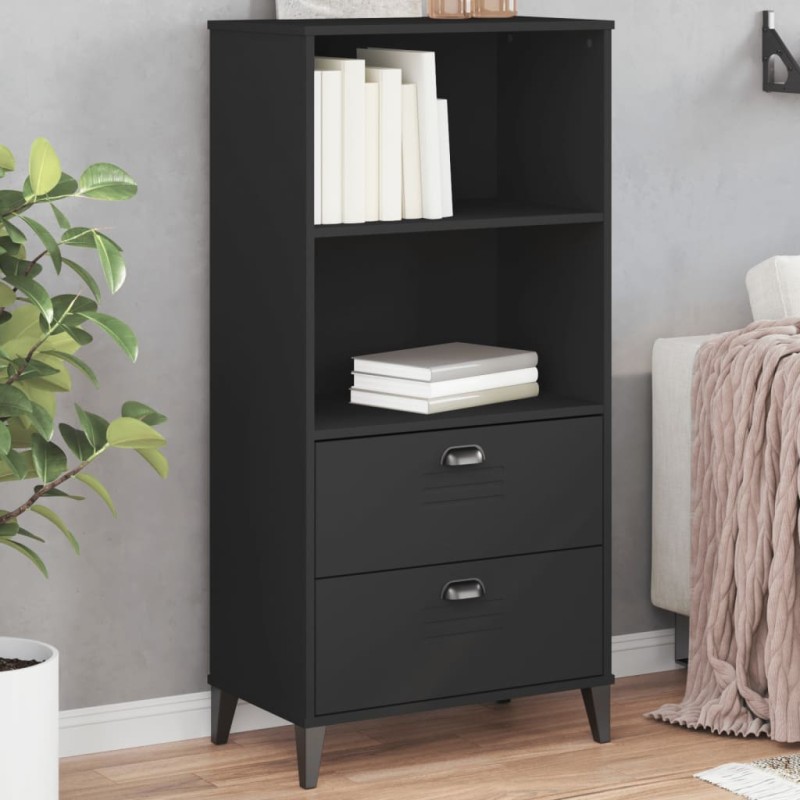 vidaXL Bücherschrank VIKEN Schwarz 60x35x123 cm Massivholz Kiefer vidaXL Bücherschrank VIKEN Schwarz 60x35x123 cm Massivholz Kiefer