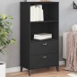 vidaXL Bücherschrank VIKEN Schwarz 60x35x123 cm Massivholz Kiefer vidaXL Bücherschrank VIKEN Schwarz 60x35x123 cm Massivholz Kiefer