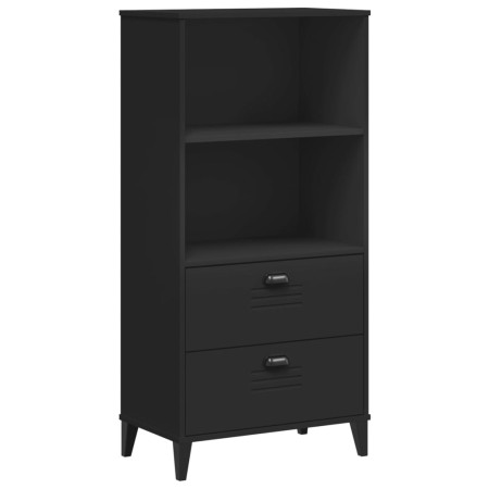 vidaXL Bücherschrank VIKEN Schwarz 60x35x123 cm Massivholz Kiefer