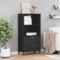 vidaXL Bücherschrank VIKEN Schwarz 60x35x123 cm Massivholz Kiefer vidaXL Bücherschrank VIKEN Schwarz 60x35x123 cm Massivholz Kiefer