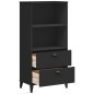 vidaXL Bücherschrank VIKEN Schwarz 60x35x123 cm Massivholz Kiefer vidaXL Bücherschrank VIKEN Schwarz 60x35x123 cm Massivholz Kiefer