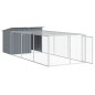 vidaXL Hundehütte mit Auslauf Anthrazit 153x396x110cm Verzinkter Stahl vidaXL Hundehütte mit Auslauf Anthrazit 153x396x110cm Verzinkter Stahl