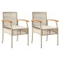 vidaXL Gartenstühle mit Kissen 2 Stk. Beige Poly Rattan Akazienholz vidaXL Gartenstühle mit Kissen 2 Stk. Beige Poly Rattan Akazienholz