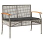 vidaXL Gartenbank mit Kissen Grau Poly Rattan Akazienholz vidaXL Gartenbank mit Kissen Grau Poly Rattan Akazienholz