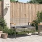 vidaXL Gartenbank mit Kissen Grau Poly Rattan Akazienholz vidaXL Gartenbank mit Kissen Grau Poly Rattan Akazienholz