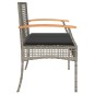 vidaXL Gartenbank mit Kissen Grau Poly Rattan Akazienholz vidaXL Gartenbank mit Kissen Grau Poly Rattan Akazienholz
