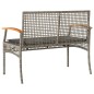 vidaXL Gartenbank mit Kissen Grau Poly Rattan Akazienholz vidaXL Gartenbank mit Kissen Grau Poly Rattan Akazienholz