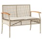 vidaXL 4-tlg. Garten-Lounge-Set mit Kissen Beige Poly Rattan vidaXL 4-tlg. Garten-Lounge-Set mit Kissen Beige Poly Rattan