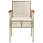 vidaXL 4-tlg. Garten-Lounge-Set mit Kissen Beige Poly Rattan vidaXL 4-tlg. Garten-Lounge-Set mit Kissen Beige Poly Rattan