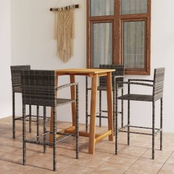 5-tlg. Gartenbar-Set Grau