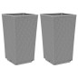 vidaXL Pflanzkübel 2 Stk. Hellgrau 32,5x32,5x57 cm PP vidaXL Pflanzkübel 2 Stk. Hellgrau 32,5x32,5x57 cm PP