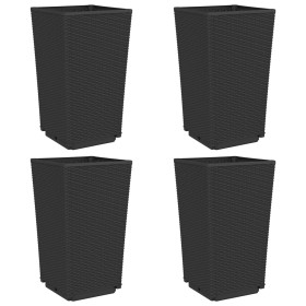 vidaXL Pflanzkübel 4 Stk. Schwarz 32,5x32,5x57 cm PP