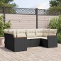 vidaXL 6-tlg. Garten-Sofagarnitur mit Kissen Schwarz Poly Rattan vidaXL 6-tlg. Garten-Sofagarnitur mit Kissen Schwarz Poly Rattan
