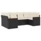 vidaXL 6-tlg. Garten-Sofagarnitur mit Kissen Schwarz Poly Rattan vidaXL 6-tlg. Garten-Sofagarnitur mit Kissen Schwarz Poly Rattan