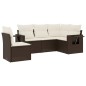 vidaXL 5-tlg. Garten-Sofagarnitur mit Kissen Braun Poly Rattan vidaXL 5-tlg. Garten-Sofagarnitur mit Kissen Braun Poly Rattan