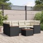 vidaXL 7-tlg. Garten-Sofagarnitur mit Kissen Schwarz Poly Rattan vidaXL 7-tlg. Garten-Sofagarnitur mit Kissen Schwarz Poly Rattan