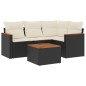 vidaXL 5-tlg. Garten-Sofagarnitur mit Kissen Schwarz Poly Rattan vidaXL 5-tlg. Garten-Sofagarnitur mit Kissen Schwarz Poly Rattan