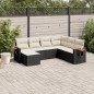 vidaXL 7-tlg. Garten-Sofagarnitur mit Kissen Schwarz Poly Rattan vidaXL 7-tlg. Garten-Sofagarnitur mit Kissen Schwarz Poly Rattan