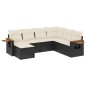 vidaXL 7-tlg. Garten-Sofagarnitur mit Kissen Schwarz Poly Rattan vidaXL 7-tlg. Garten-Sofagarnitur mit Kissen Schwarz Poly Rattan