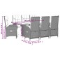 vidaXL 9-tlg. Garten-Essgruppe mit Kissen Grau Poly Rattan vidaXL 9-tlg. Garten-Essgruppe mit Kissen Grau Poly Rattan