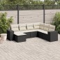 vidaXL 7-tlg. Garten-Sofagarnitur mit Kissen Schwarz Poly Rattan vidaXL 7-tlg. Garten-Sofagarnitur mit Kissen Schwarz Poly Rattan