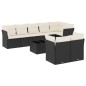 vidaXL 9-tlg. Garten-Sofagarnitur mit Kissen Schwarz Poly Rattan vidaXL 9-tlg. Garten-Sofagarnitur mit Kissen Schwarz Poly Rattan