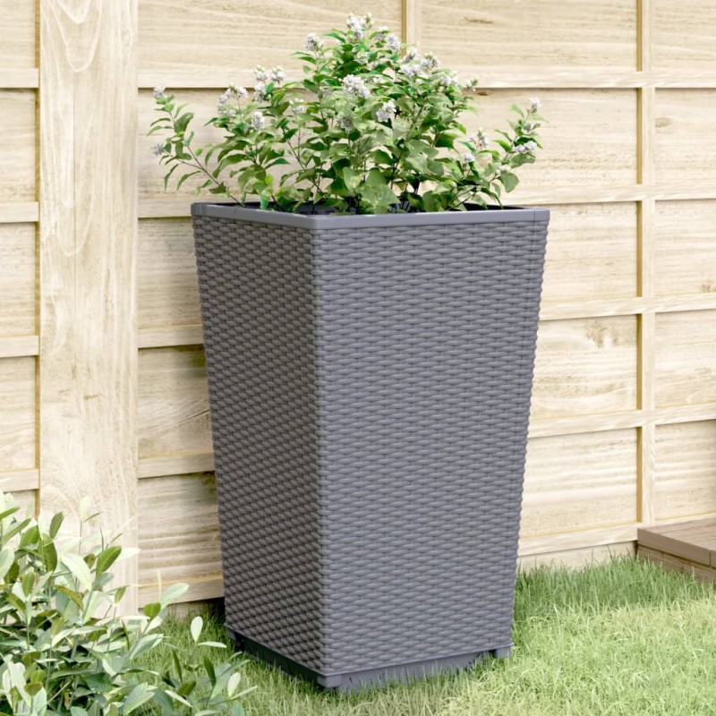 vidaXL Pflanzkübel 4 Stk. Grau 32,5x32,5x57 cm PP vidaXL Pflanzkübel 4 Stk. Grau 32,5x32,5x57 cm PP