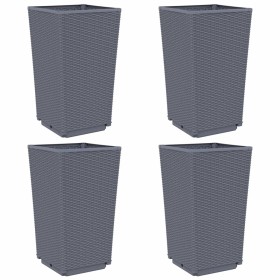 vidaXL Pflanzkübel 4 Stk. Grau 32,5x32,5x57 cm PP